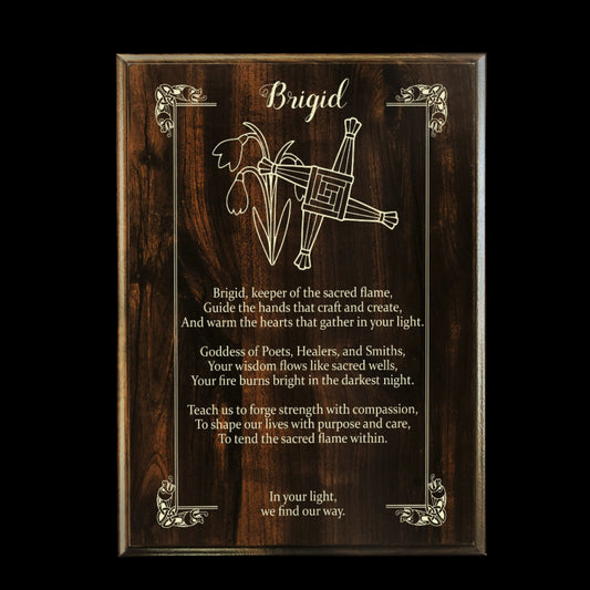 Brigid Prayer Pagan Wall Plaque