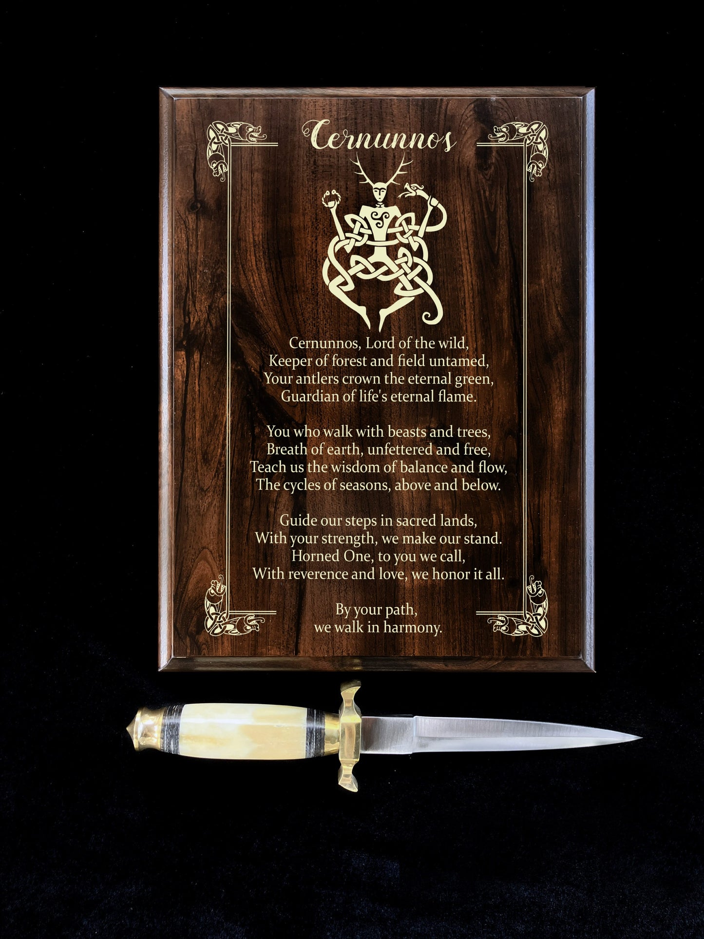 Cernunnos Prayer Pagan Wall Plaque