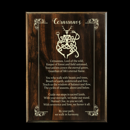 Cernunnos Prayer Pagan Wall Plaque