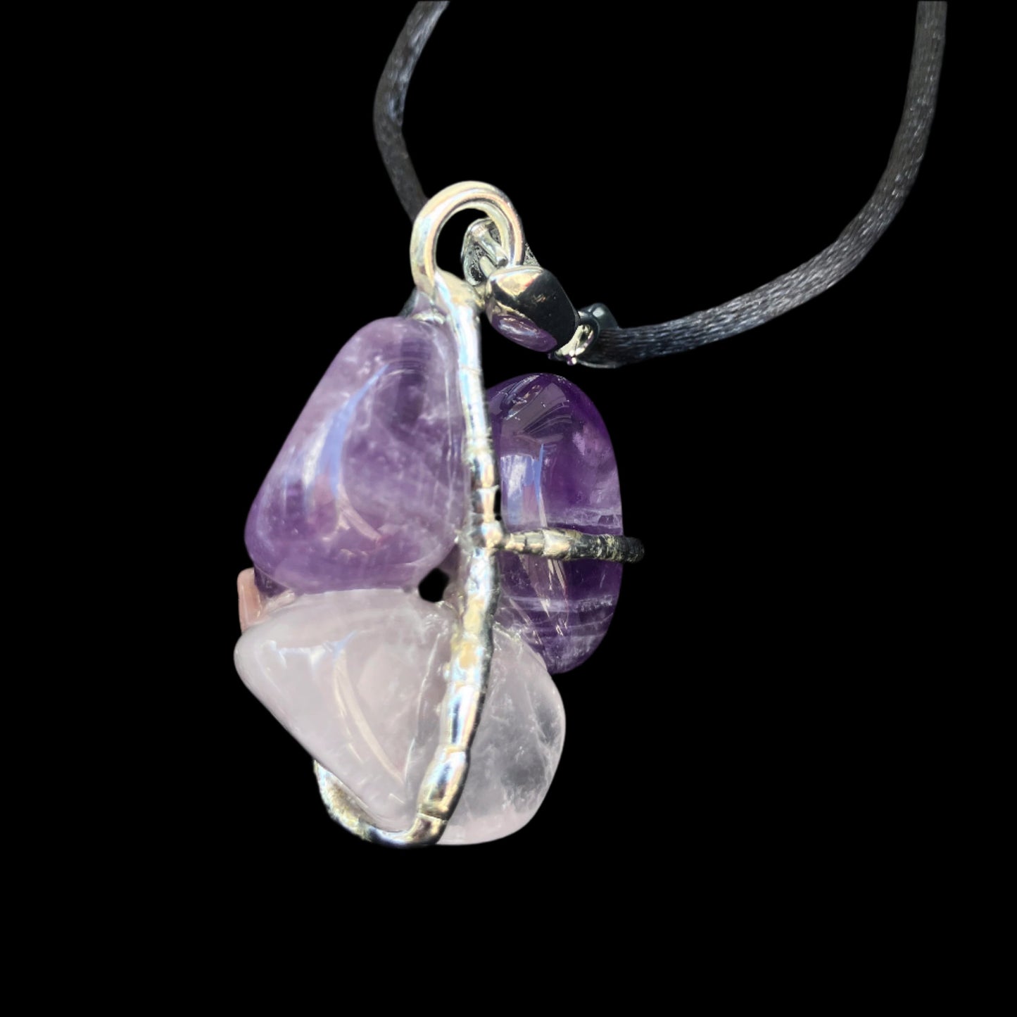 Crystal Amulet | LOVE |  Rose Quartz, Amethyst, Natural Quartz