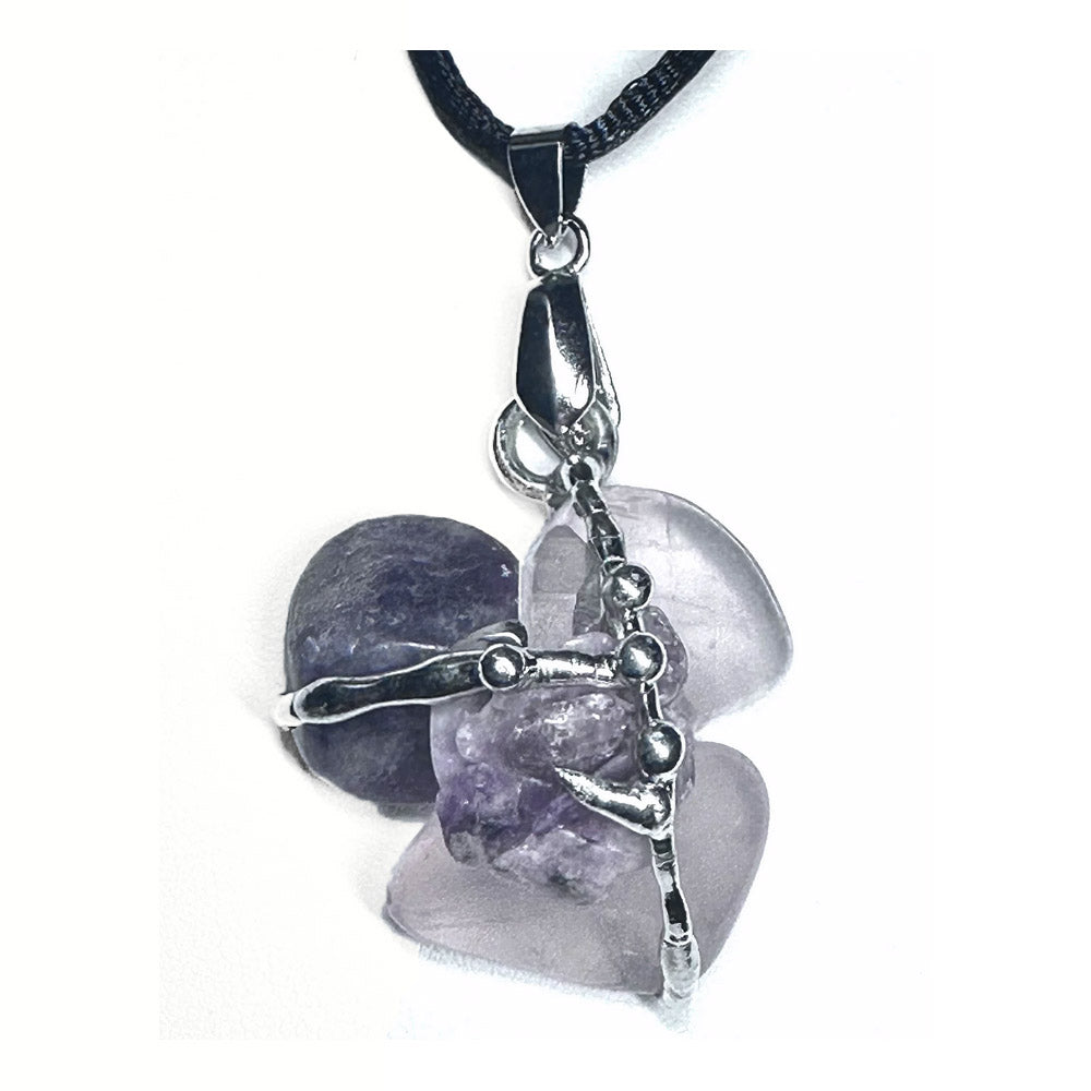 Crystal Amulet | LOVE |  Rose Quartz, Amethyst, Natural Quartz