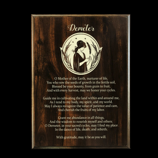 Demeter Prayer Pagan Wall Plaque