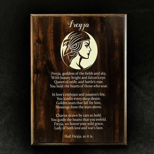 Freyja Prayer Pagan Wall Plaque