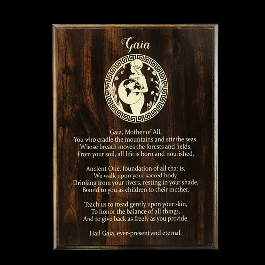 Gaia Prayer Pagan Wall Plaque