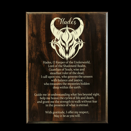 Hades Prayer Pagan Wall Plaque