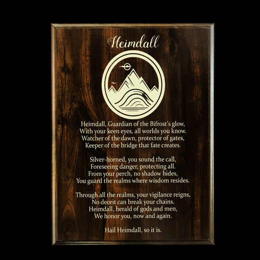 Heimdall Prayer Pagan Wall Plaque