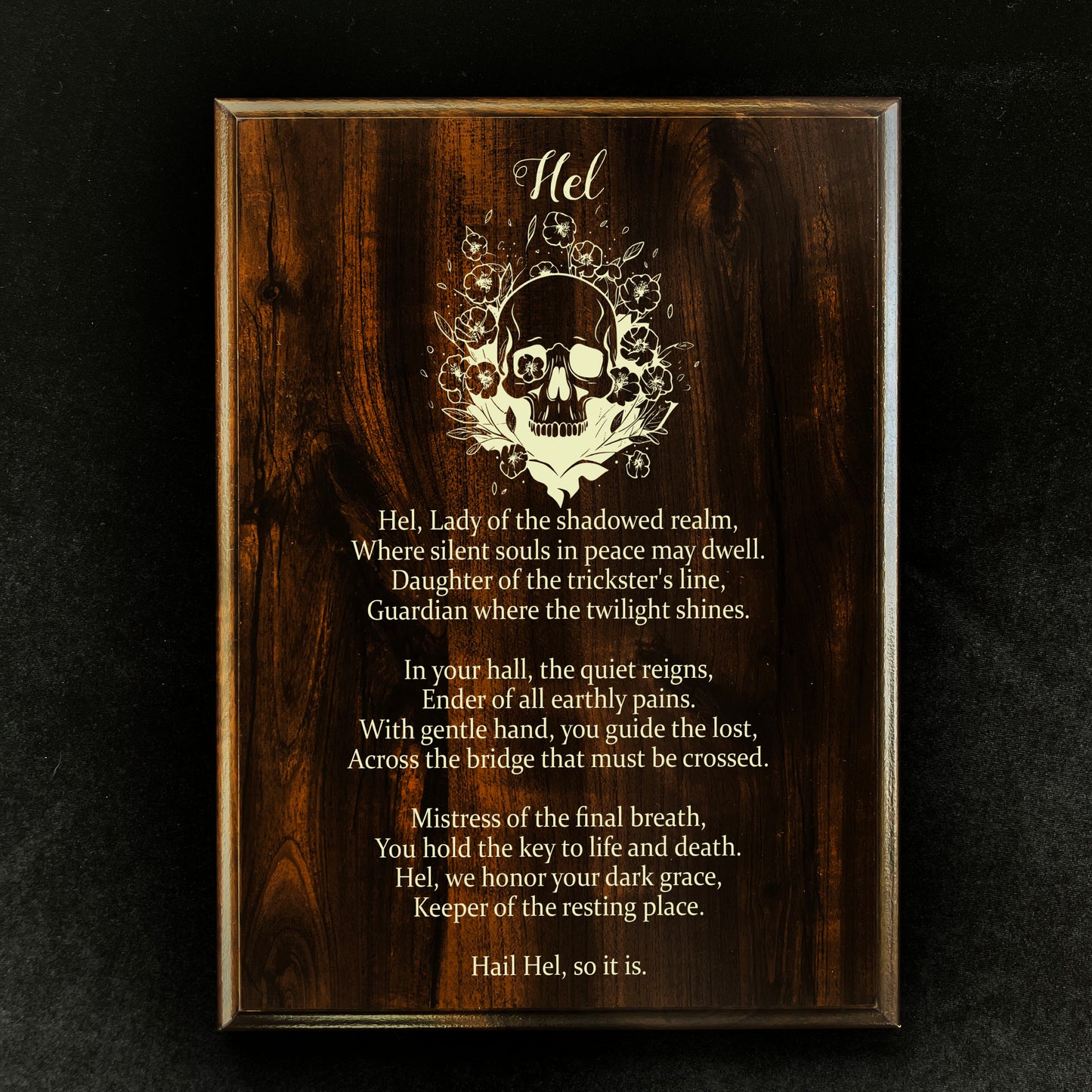 Hel Prayer Pagan Wall Plaque