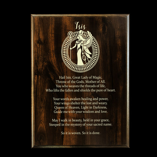 Isis Prayer Pagan Wall Plaque
