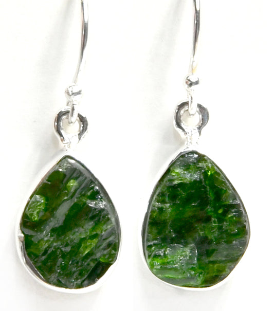 Chrome Diopside Earrings | Silver