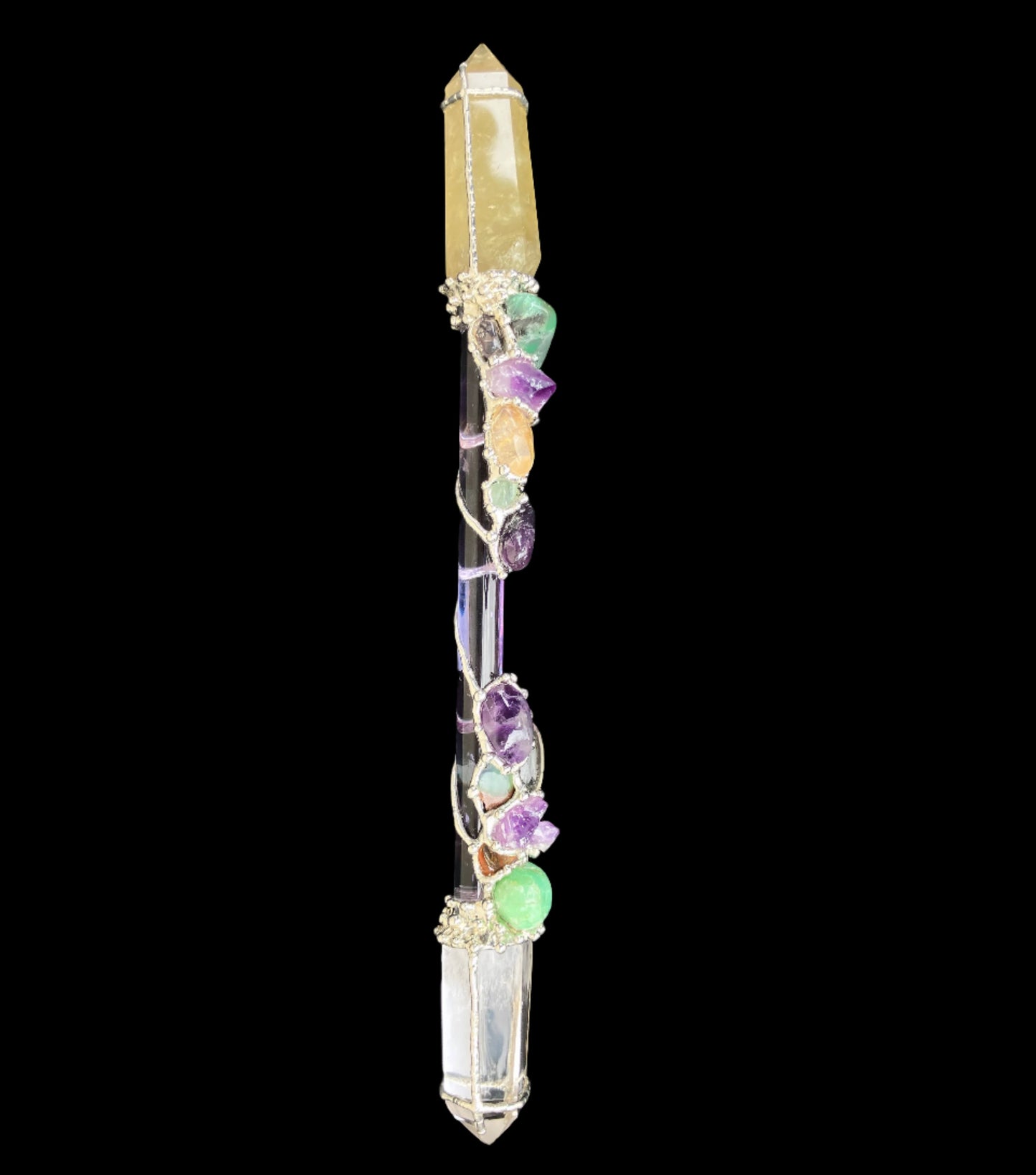 Crystal Wand | MENTAL WELLNESS | Amethyst, Chrysoprase, Citrine