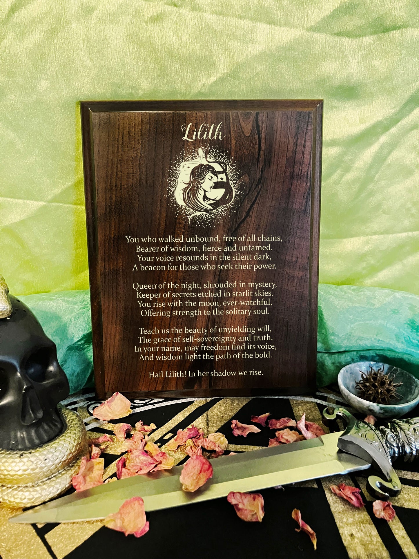 Lilith Prayer Pagan Wall Plaque