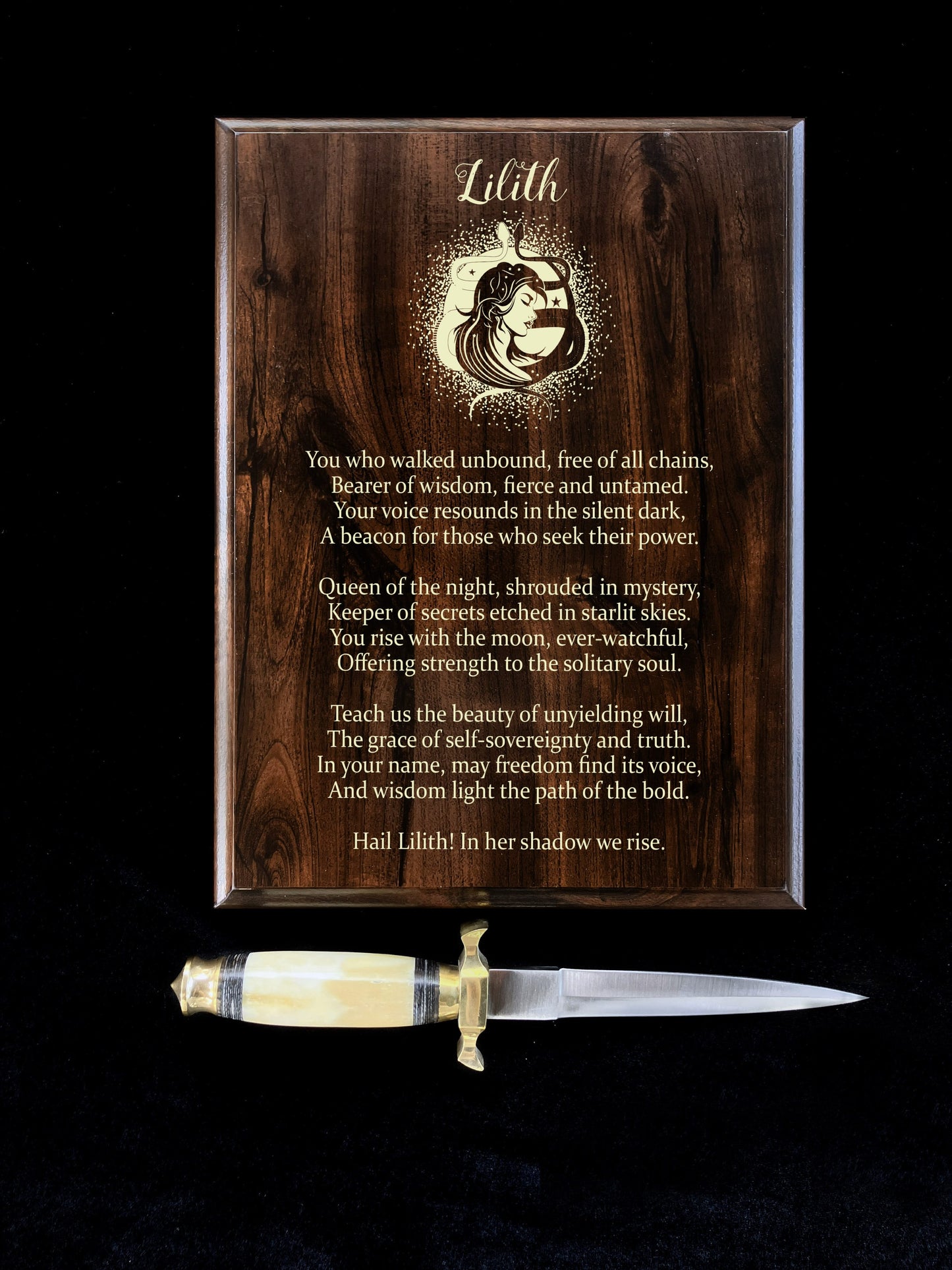 Lilith Prayer Pagan Wall Plaque