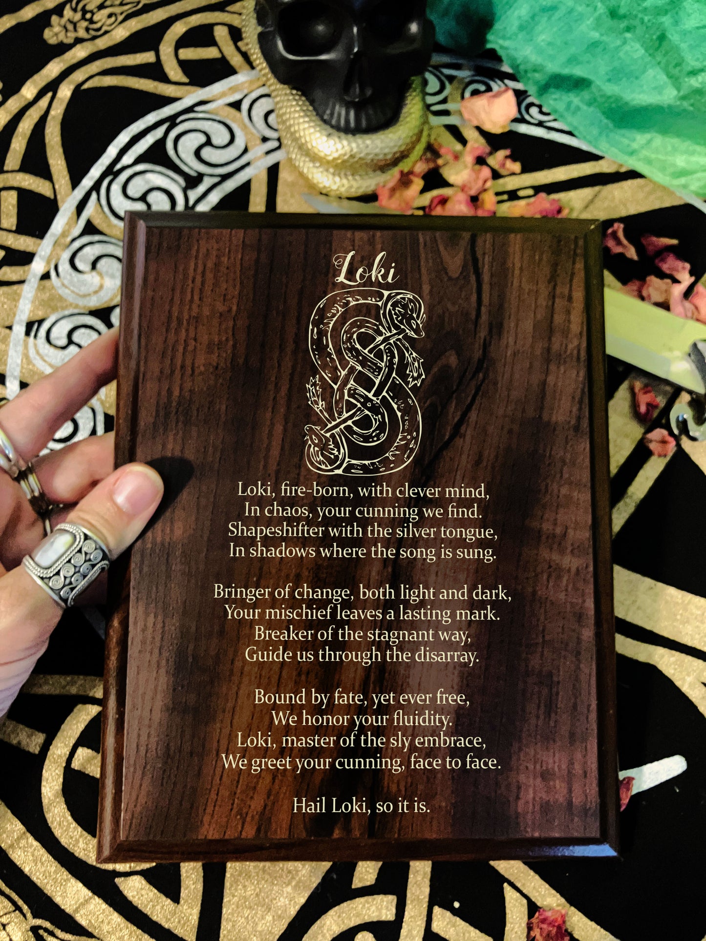 Loki Prayer Pagan Wall Plaque