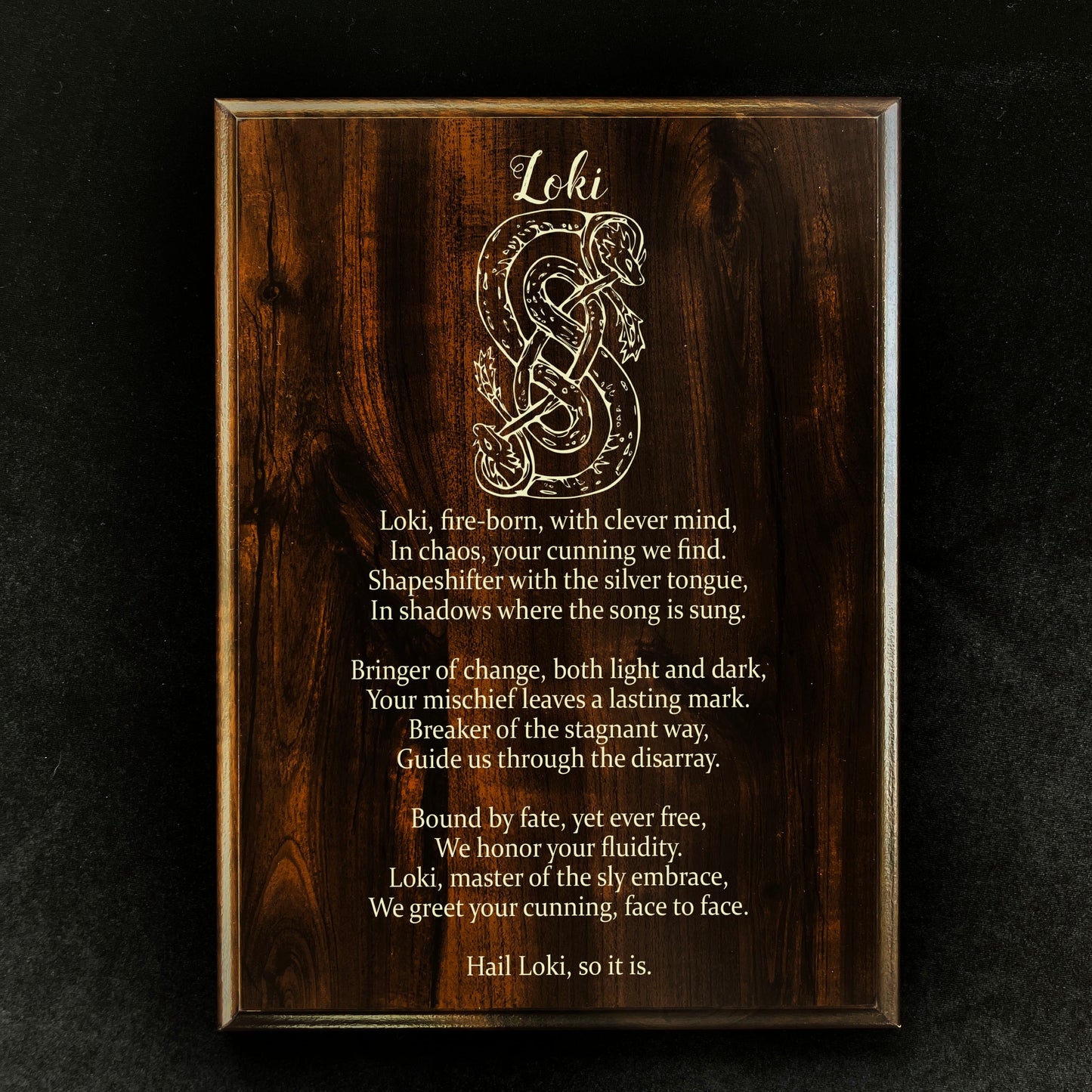 Loki Prayer Pagan Wall Plaque