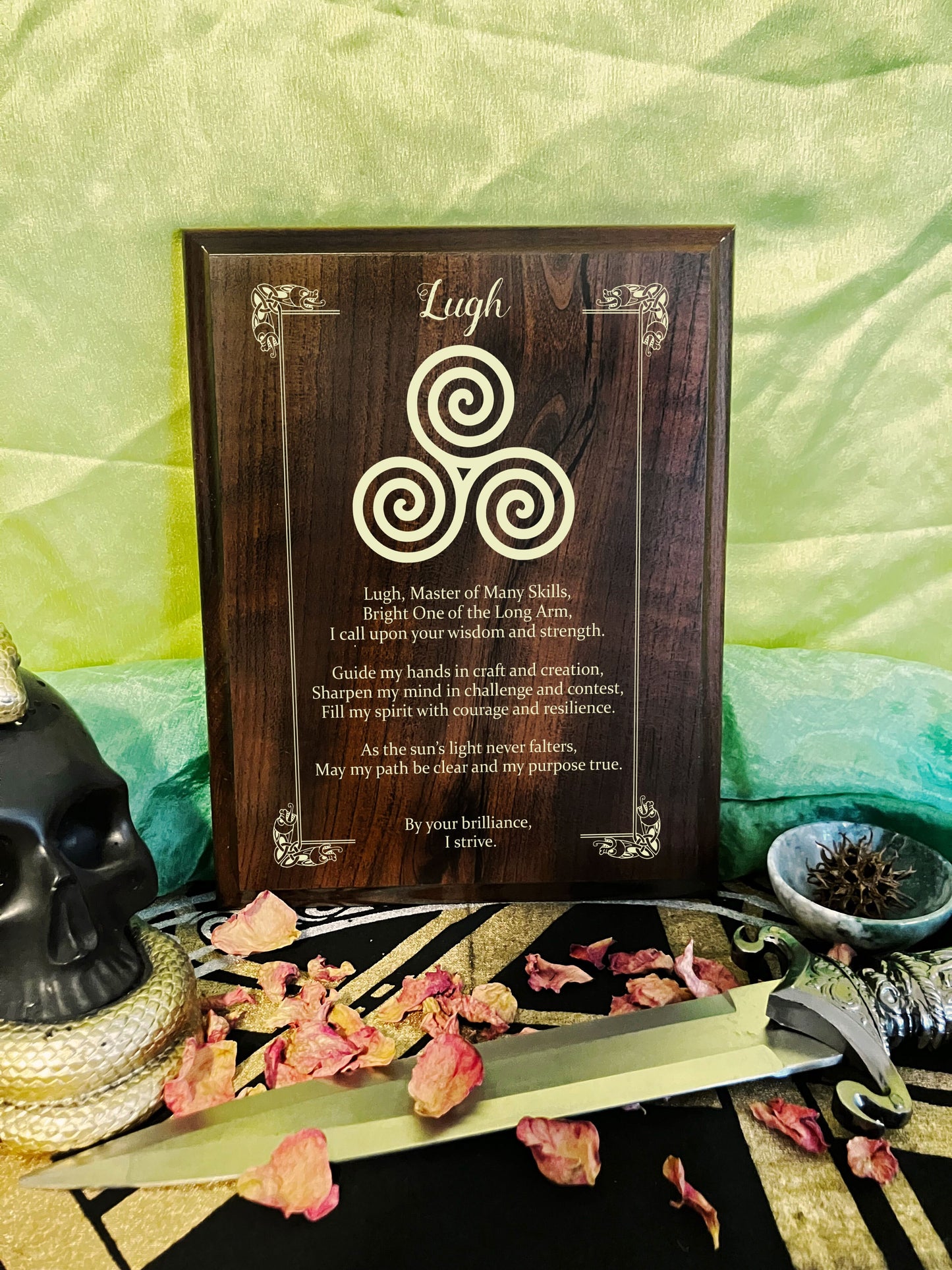 Lugh Prayer Pagan Wall Plaque