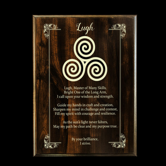 Lugh Prayer Pagan Wall Plaque