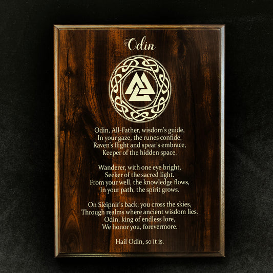 Odin Prayer Pagan Wall Plaque