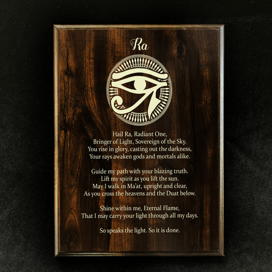Ra Prayer Pagan Wall Plaque