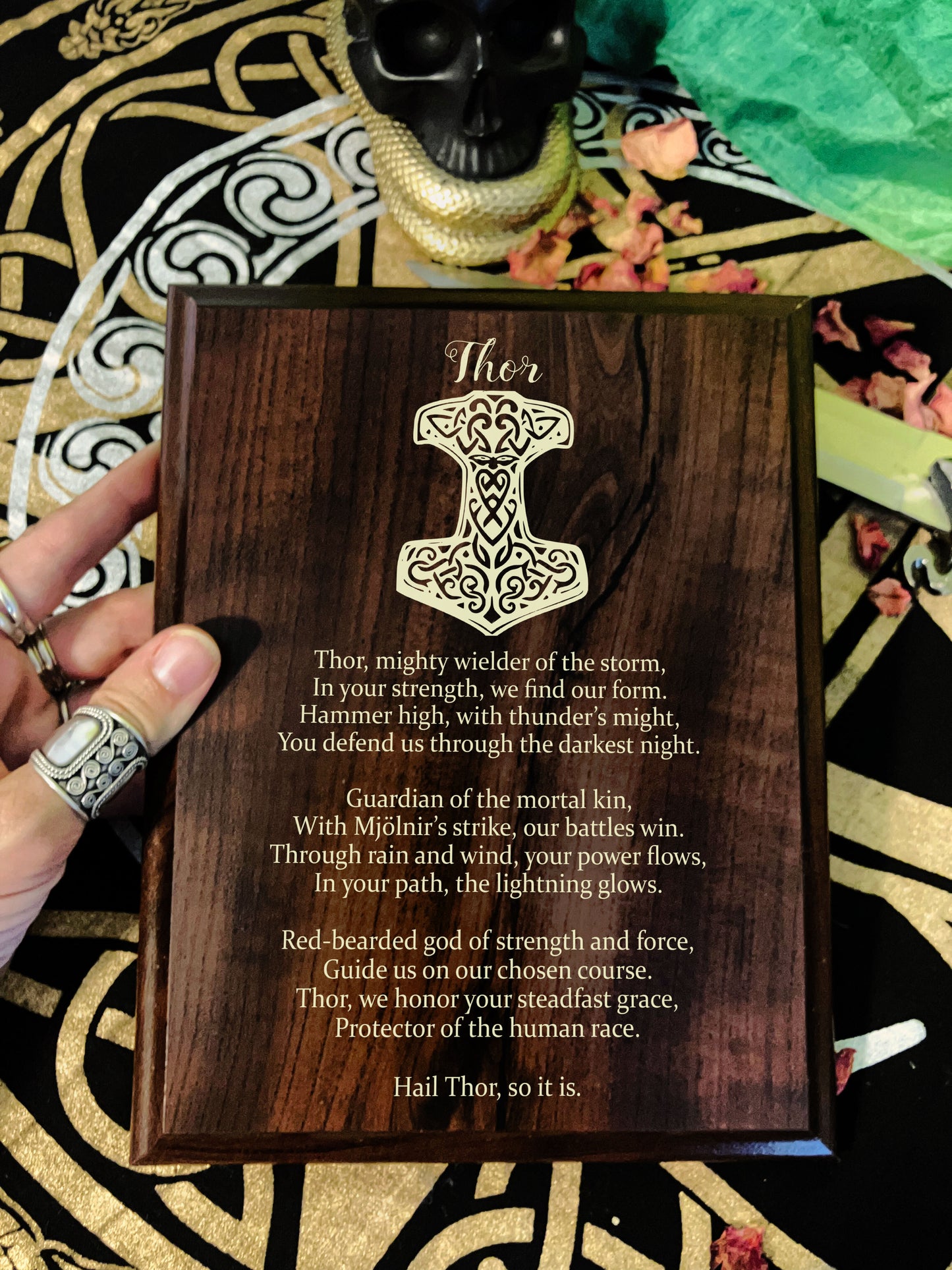 Thor Prayer Pagan Wall Plaque | Norse Pagan Decor