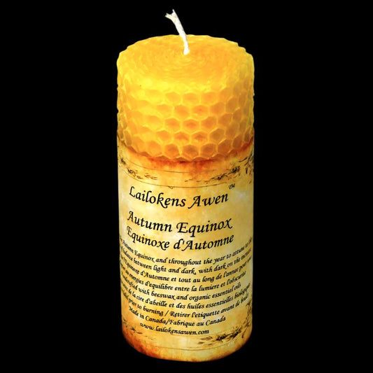 4" Autumn Equinox, Mabon Beeswax Altar Candle