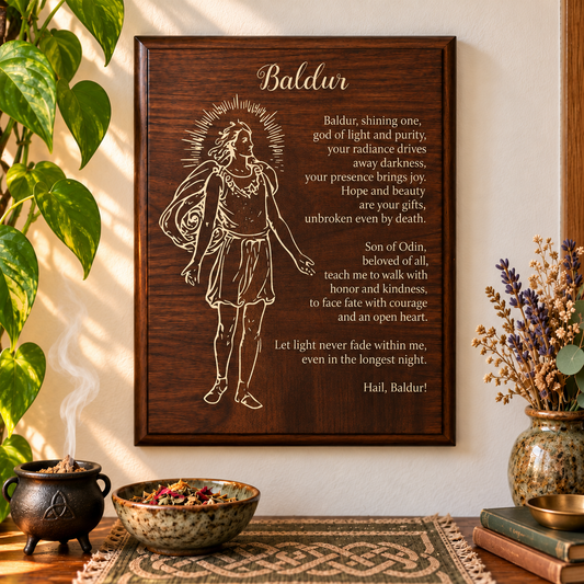 Baldur Prayer Pagan Wall Plaque