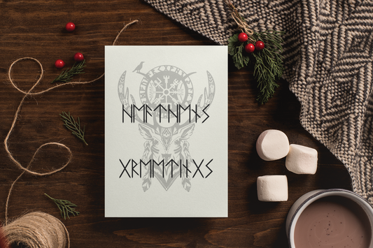 Heathen's Greetings! Futhark | Viking Yule Greeting Cards (1, 10, 30, 50 pcs)