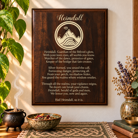 Heimdall Prayer Pagan Wall Plaque