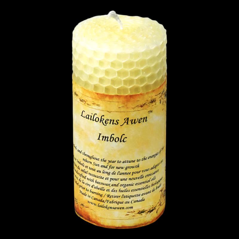 4" Imbolc Beeswax Altar Candle