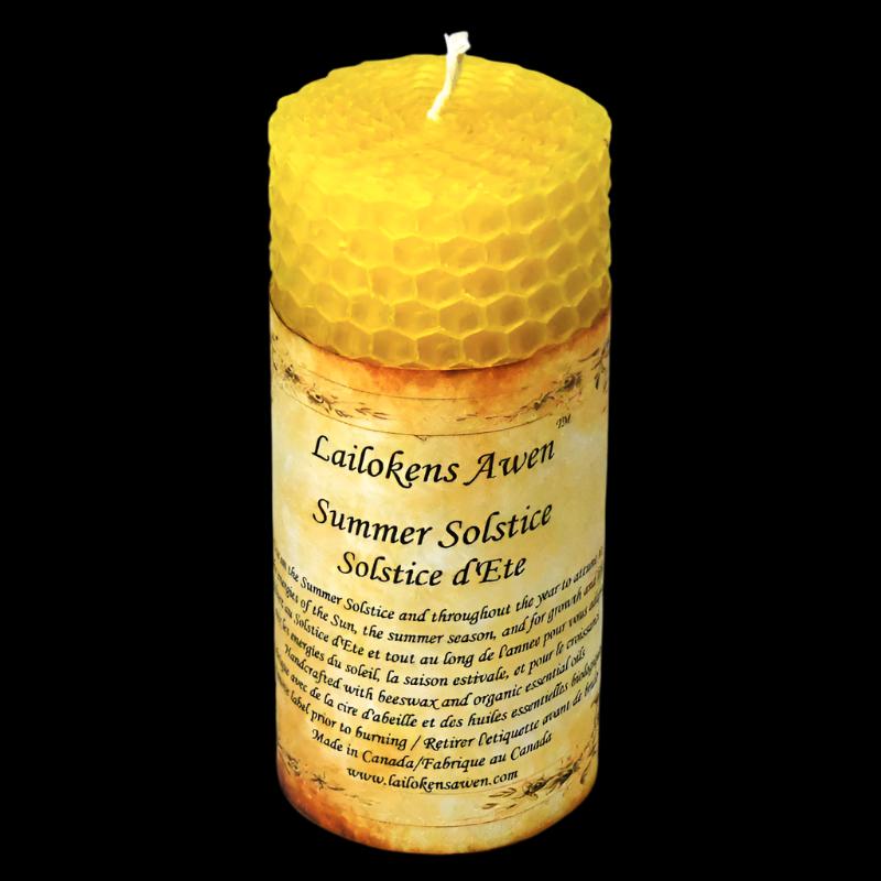 4" Summer Solstice, Litha Beeswax Altar Candle