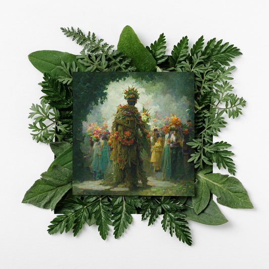 Beltane Celebration - Beltane Altar Art - Green Man May Day Art