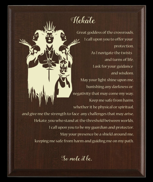 Hekate Prayer Pagan Wall Plaque