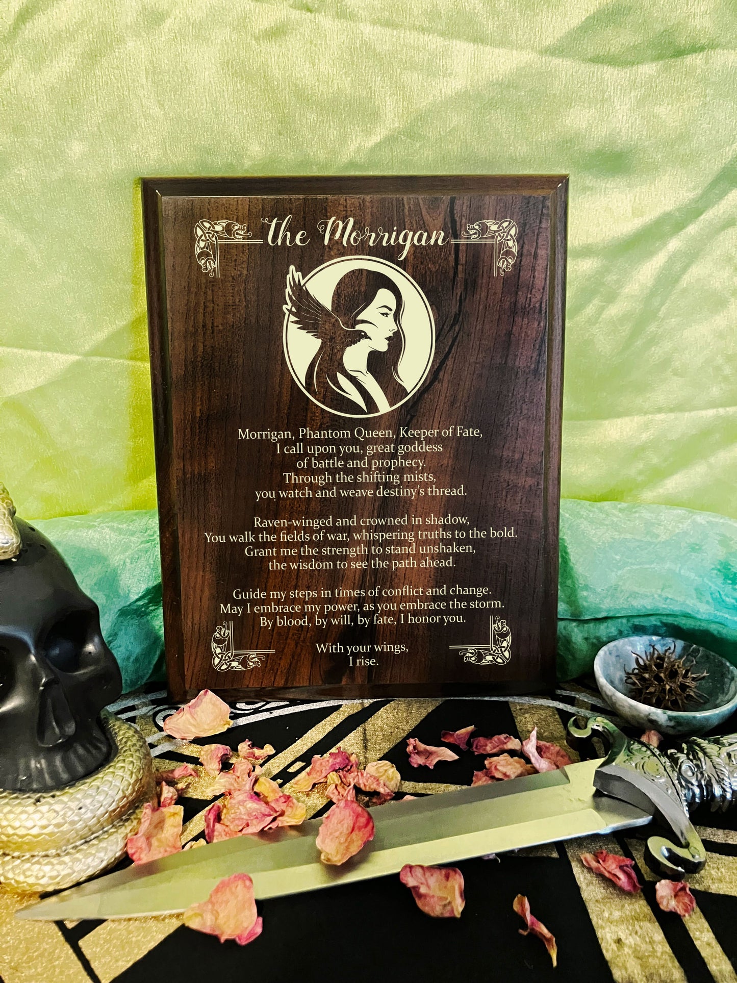 The Morrigan Prayer Pagan Wall Plaque