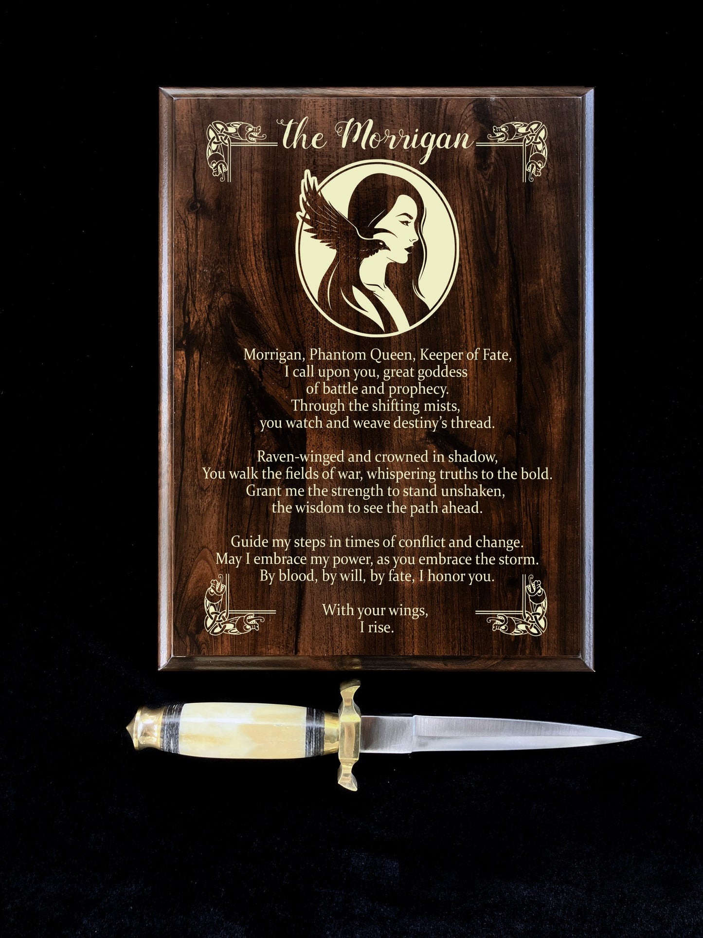 The Morrigan Prayer Pagan Wall Plaque