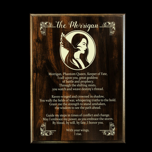The Morrigan Prayer Pagan Wall Plaque