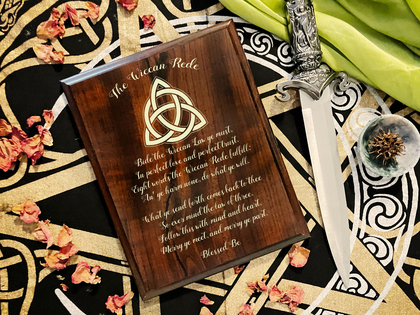 Wiccan Rede Plaque | Triquetra Design