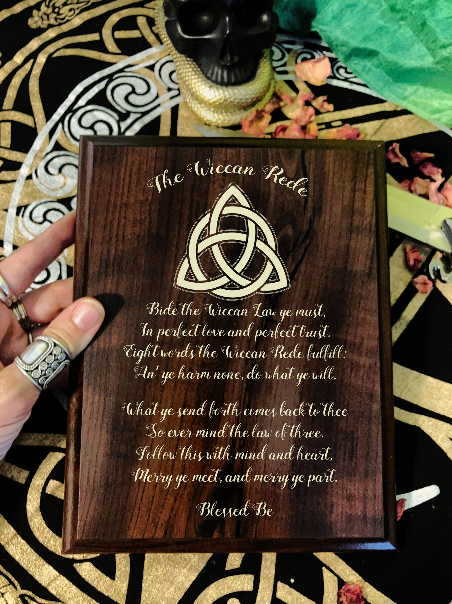 Wiccan Rede Plaque | Triquetra Design