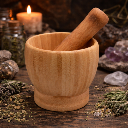 4" Wooden Mortar and Pestle Set