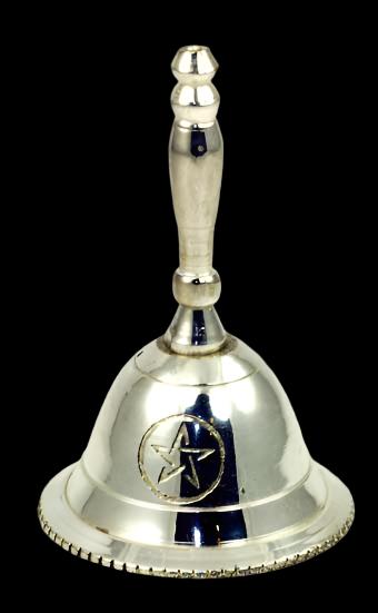 Mini Altar Bell with Pentagram Design 2 1/2"