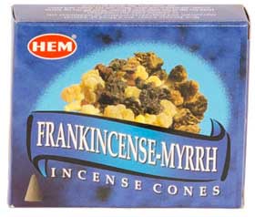 Frankincense & Myrrh Cone Incense 10 Cones by HEM