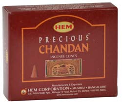 Precious Chandan Cone Incense 10 Cones by HEM