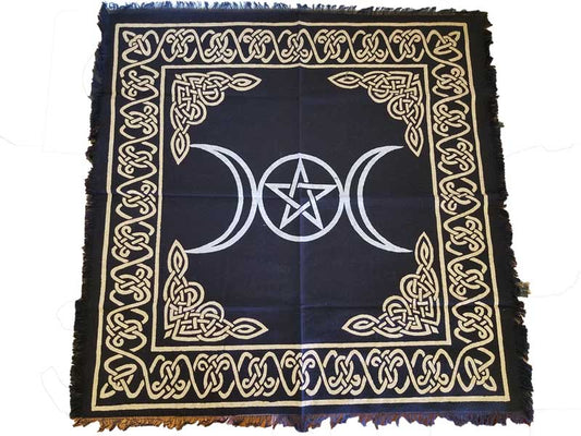 Triple Moon Pentagram altar cloth 24" x 24"